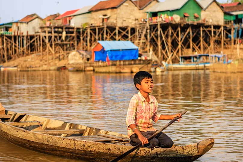 Siem Reap – Villages flottants sur le Lac Tonlé Sap - Vol de Départ